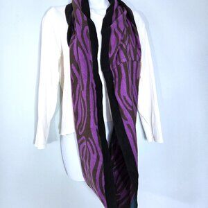 Chelsey Silk Purple Brown & Teal Infinity Scarf